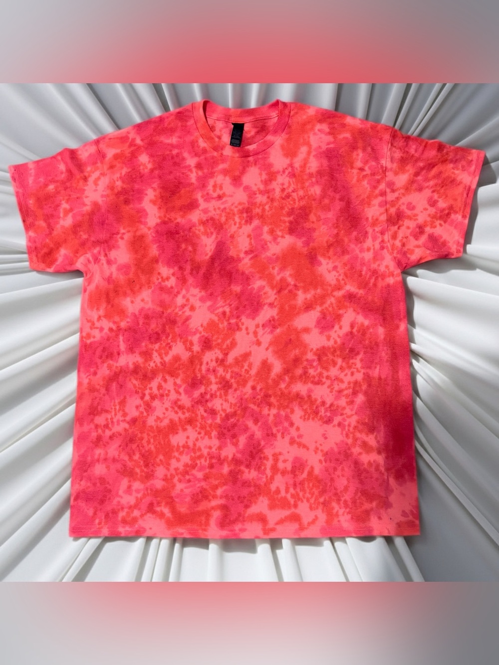 Gildan Neon Coral Pink Tie-Dye Kids Tee